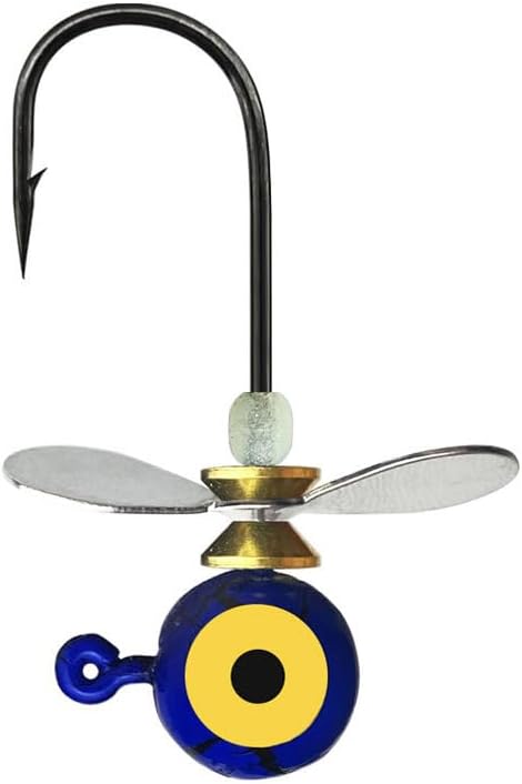 Pack of 20 Propeller Round Ball Jig Heads Hook for Crappie Walleye Bass 1/4oz 3/8oz