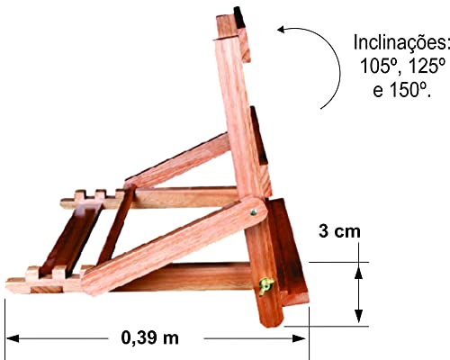 Cavalete de Mesa para Pintura e Exposição, Ideal para Quadros de até 40 cm, Trident, 12018