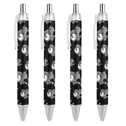 Bolígrafo retráctil negro punta fina 0,5 mm de secado rápido Banjo Bison en pack de 4