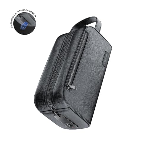 Green Lion Liora Instant Unlocking Fingerprint Bag, Anti-Thief Multi-User Design, Fit For Accessories, Leather Strip, Water Resistant, LED Indicator, 10 Sets Fingerprint Capacity, For Men & Women