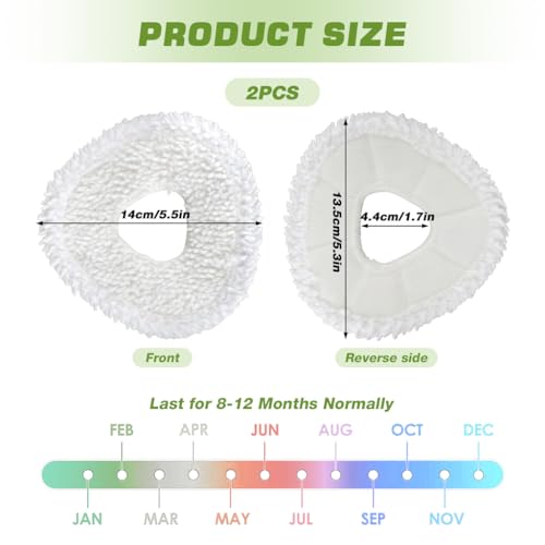 Image of HASTHIP 2Pcs Microfiber Mop Pads Compatible with Narwal Freo /Freo Pro /Freo Z10 /Freo Z Ultra /Freo X10 /Freo X Ultra Vacuum Cleaner, Reusable, Washable, Water Absorbent Cleaning Cloth for All Floor