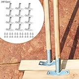 Metal Broom Brush Handle Bracket, 3 Screw Holes Heavy Duty Broom Handle Bracket to Support Fixed Push Broom Handles (23.5mm Diameter)(3pcs) - Image 3