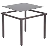 Ultranatura Poly Rattan Glastisch, Palma-Serie, 90 x 90 x 73 cm - 2