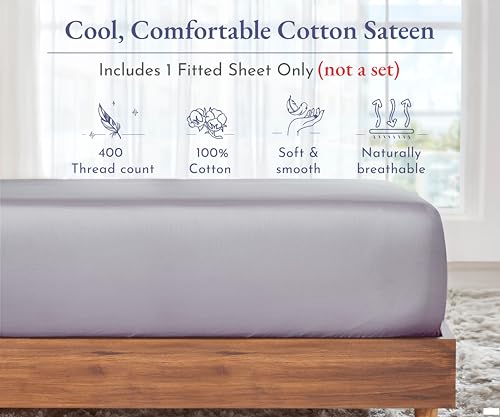 image for California Design Den Deep Pocket Full Fitted Sheet, Soft 400 Thread C