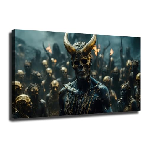 Horror Wall Art Hidden World Demons Legendary Creatures Poster Aesthetic Room Decor Canvas Wall Art Living Room Decor Aesthetic Posters Home Diner Bedroom Decorative Paintings (20×30inch-Unframed)