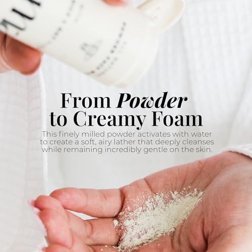 Amallow - Enzyme Powder Face Wash - Gentle Exfoliating Powder-to-Foam Cleanser with Rice Powder, Papaya Enzymes & Oat Flour - Facial Cleanser for Sensitive Skin 1 Oz