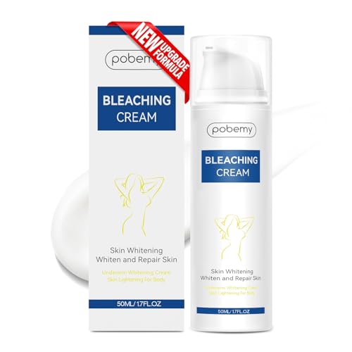 Pobemy Skin Bleaching Cream, Dark Spot Remover for Face, Intimate Areas & Body, Vitamin C Lightening for Underarms, Knees, Elbows, Inner Thighs, Bikini Line – Sensitive Skin Lightening Cream- 1.7FL OZ