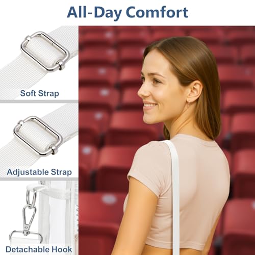Image of PACKISM Clear Bag for Stadium Events - Clear Purses for Women Transparent Crossbody Messenger Bag for Concerts Game Day