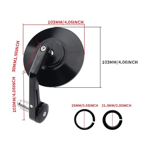 Espejo retrovisor circular grande de 22 mm para modificar manillar 7