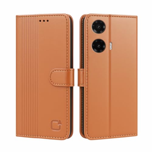 Image of AIBEX Shock Proof Flip Compatible for Motorola G35 5G Flip Cover Leather Finish | Inside TPU with Card Pockets | Wallet Stand | Complete Protection Flip Case Brown