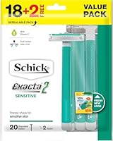 Schick - Exacta 2 for Men| Disposable Sensitive Razors | 18 Pack | Vitamin E | Push Clean | 2 Blade Precision | Non-Slip Rubber Grip