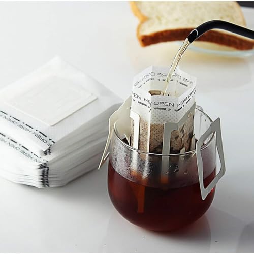 Image of LUVINA Coffee Filter Bag, Coffee Filters Paper Bag, Pour Over Coffee Filter Bag for Coffee Dripper and Drip Coffee Maker, Disposable Natural Unbleached (50, Coffee Filter Bag)