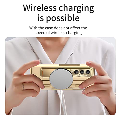 Ultra-Thin Flat Hinge Folding Electroplated Lens Film Mobile Phone Case With Pen Holder For Samsung Galaxy Zfold3/Zfold4 - Hd Transparent Phone Case (Z Fold 4, Silver) #TOP4