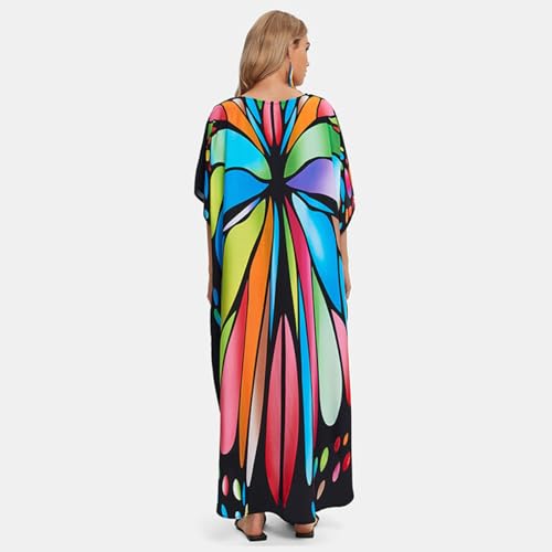 Robe caftan de plage imprimé papillon idéale pour l'été - 4