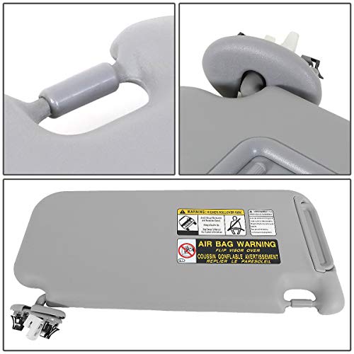 Dna Motoring Ztl-Y-0155-Gy Factory Style Left Driver Side Sun Visor Compatible With 06-12 Toyota Rav4 Illuminated Models, Grey/Gray #TOP4