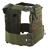 Zentauron Plattenträger Vulcan III LC Flecktarn 3Mag I Low Profile Schutzweste kugelsicher mit ROC Schnellverschluss I Einsatzweste mit MOLLE Klett für Mehrzwecktaschen I Plate Carrier