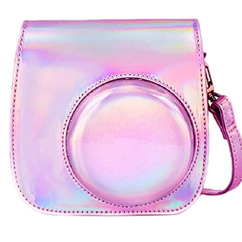 homozy Capa de Câmera de Filme Bonito Caso de Câmera para Fuji Mini 9 8 Câmera + Correias - Rosa
