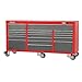 Workstation, Red, 46-3/8 in. H, 18 Drawers
