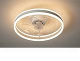 Eurotondisplay Deckenventilator mit LED Beleuchtung D3305 Deckenlampe Ø 50cm 96W Fernbedienung Lichtfarbe/Helligkeit einstellbar dimmbar LED Deckenleuchte fan light ceiling (D3305)