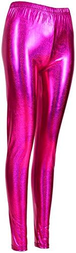 MHIM Metallic Glittery Leggings Slim Fit Sports Yoga Gym Festival