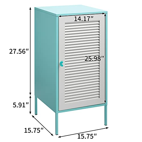 Matico Metal Office Cabinet For Letter, Multipurpose File Cabinet With Shelves, 3-Tier Freestanding Bookcase For Home Office, Storage Organizer Cabinet, Kitchen Floor Sideboard, White&Blue #TOP1