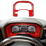 RT-TCZ for Chevy Silverado Dashboard Cluster Instrument Trim Cover Red for Chevrolet Silverado GMC Sierra 2014-2017 Red Interior Accessories