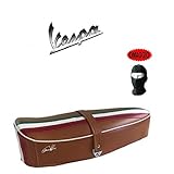 Para Vespa 125 Primavera 1979 79 Sillín marrón Dieffe tejido de piel sintética textil con relleno de esponja asiento con tricolor