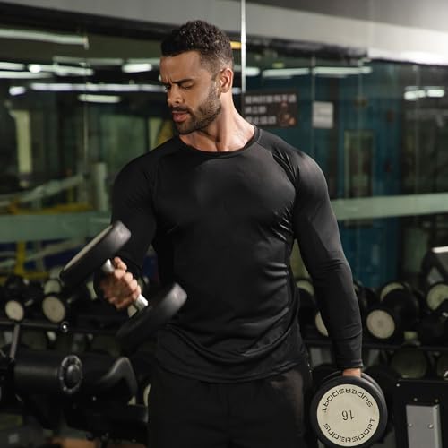 3 Pack Men Long Sleeve Shirts Moisture Wicking UPF Sun Protection Tee Quick Dry Workout T-Shirts Casual Running Shirt3