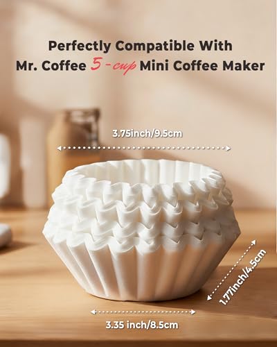 Image of 5 Cup Basket Coffee Filters, 200 Count - 20% Thicker Small Coffee Filters Paper Compatible with Mr. Coffee & 4-5 Cup Coffee Makers