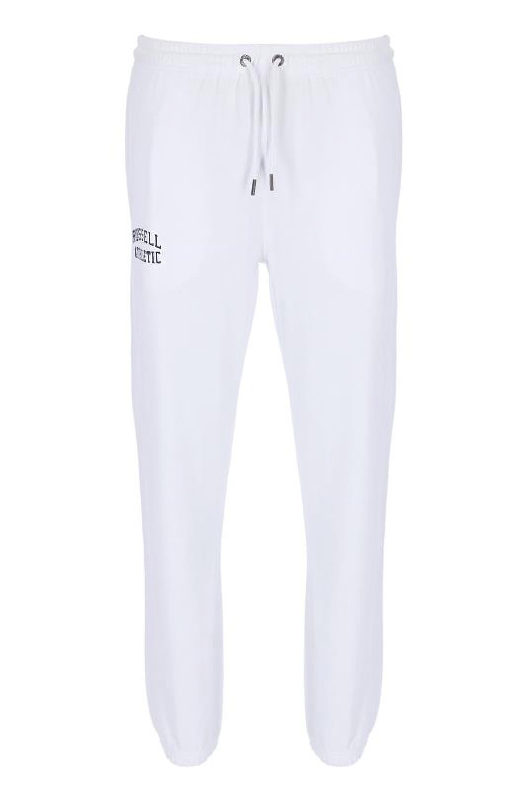 Russell Athletic Mens Iconic Elasticated Compression Pants, White, XXL EU