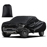 Truck Cover Waterproof All Weather, Migaven Truck Cover Custom Fit for Ford F150 Raptor Chevrolet Silverado 1500, Windproof Covers with Door Zipper (Not Include Mirror Pocket)
