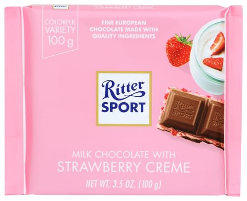 Ritter Sport Milk Chocolate with Strawberry Creme