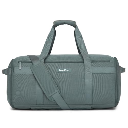 JenniBag Convertible Travel Bag for Women 60L Weekender Garment Duffel Carry-On with Shoe Compartment Trolley Sleeve Durable Water-Resistant Overnight Bag (Classic Teal)