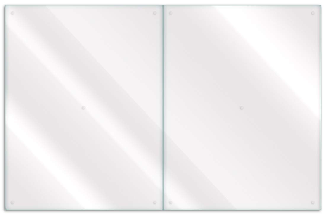 Wallario Herdabdeckplatte/Spritzschutz aus Glas, transparent - durchsichtig, 2-teilig, 80 x 52 cm, für Ceran- und Induktionskochfelder