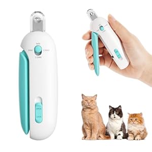 Potaroma Cortaúñas para gatos con orificio ajustable de 3 tamaños y lima de uñas oculta, recortadora de uñas segura para gatitos y gatos de interior, cortador de garras antisalpicaduras para aseo