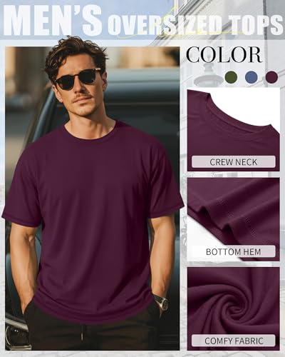 Image of Neer 3 Pack Big and Tall T-Shirts for Men L-7xl Tops | Large Casual Stretch Workout Tees, Short Sleeve Crewneck Oversized Shirts, Classic Summer Outfits, Comfy Basic Loose Clothes