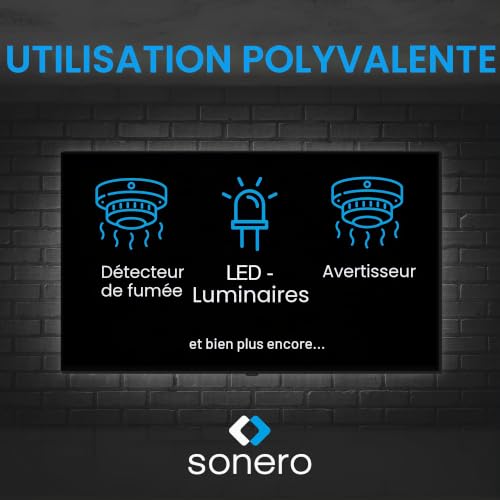 Sonero MH-070-03 Support Magnétique pour Détecteurs de Fumée (Détecteur de Monoxyde de Carbone et Autres Produits) Diamètre 70 mm Aimants Extra-forts, 3 Pièces – vue 4