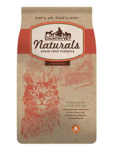 Country Vet Naturals 34/15 Grain Free High Protein Dry Cat Food 5 lb, Brown (P13024)