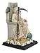 Ebros White Robe Santa Muerte Holy Sacred Death Bone Mother Seated On Throne with Scythe Statue Patron of Protection Healing Purity Figurine Day of The Dead Decorative Sculpture
