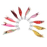 No LOGO KF-LURES 9,1 g 10 cm Lumineux Crevettes Leurre de Pêche Calmar Pêche de Nuit Calmar Gabarit Bait Wobble Pesca Couleur aléatoire 1 pièce