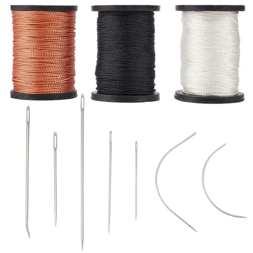 Hilo de nylon trenzado 164.04 yd 3 rollos multicolor miniatura 1