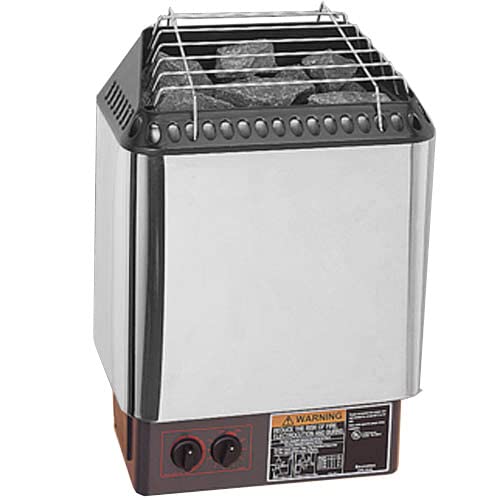 Amerec Designer B Sauna Heater with Built in Controls and Vulcanite Rocks DSNR-45B 4.5 KW 240 Volt Single Phase