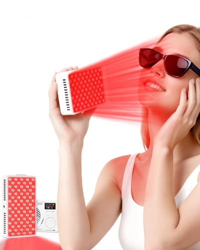 Image of Red Light Therapy for Face and Body, Portable Red Light Therapy Panel, 660nm Red Light and 850nm Infrared Light for Pain Relief, Skin Care, Red Light for Sleep, Rechargeable and Great for Travel