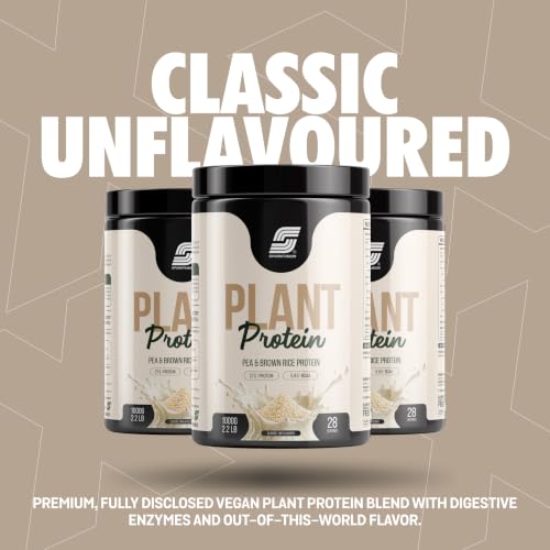 Image of Sparkfusion Vegan Plant Protein Powder Organic Isolated Pea & Brown Rice Protein 25 gm Protein Easy To Digest Triple|Chocolate Flavour (1 kg (Pack of 1), Unflavoured)