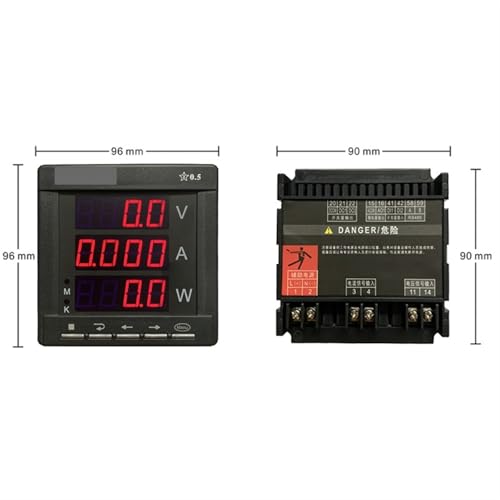 Multimètre numérique LED 96x96mm mesure précise tension courant monophasé - 4