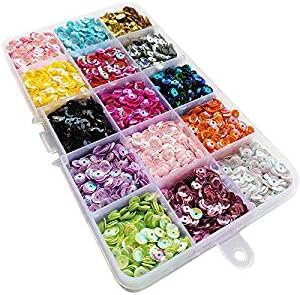 Chenkou Craft1 Box 15000pcs 5mm Rainbow AB Cup Sequin Flake for Wedding Christmas Clothes Jewelry 15 Colors Sequins