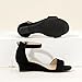PANDANINJIA Girls Sandals Low Heels Round Open Toe Flower Girls Shoes Ankle Strap Wedding Party Little Big Kids Dress Shoes(Black Nubuck,4 M US Big Kid)