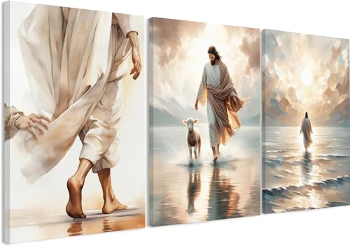 3 Pcs Christian Wall Art Jesus Decor Christ Religion Canvas