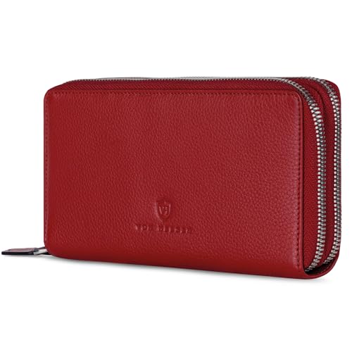 VON HEESEN Leder Geldbörse mit RFID-Schutz - Portemonnaie für Damen & Herren aus echtem Leder - Wallet mit Münzfach - Geldbeutel für Frauen und Männer