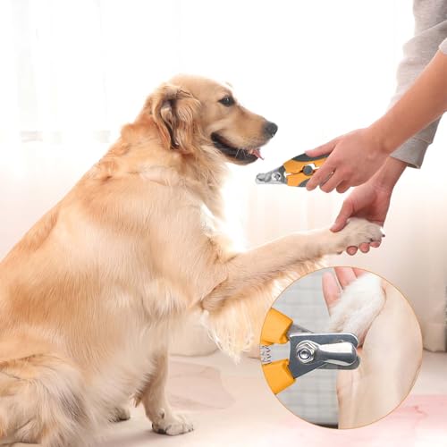 Cortauñas Gato Profesional Fabricado en Acero Inoxidable, Cortauñas Perro con Bloqueo de Seguridad, Perros Accesorios, Cortaúñas Mascotas, para Razas Medianas y Grandes, 15.9*4.9CM (Naranja) - imagen 5